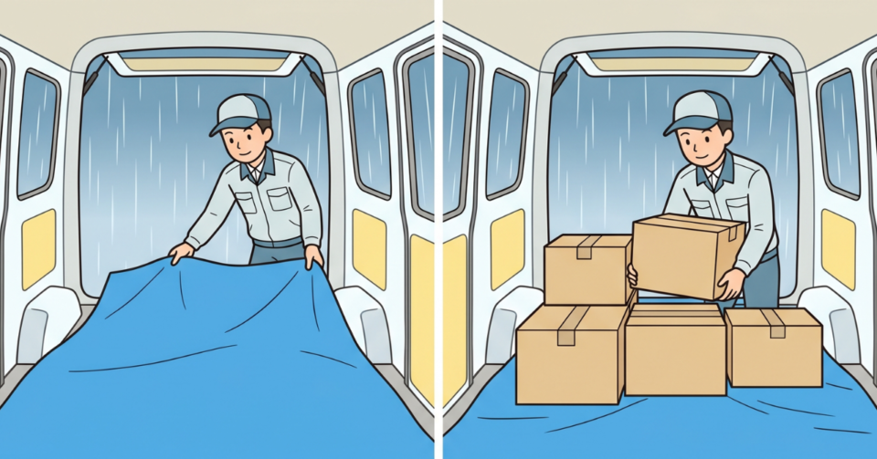 軽貨物ドライバーの雨対策｜事故・荷物濡れ・クレームを防ぐポイントアイキャッチ