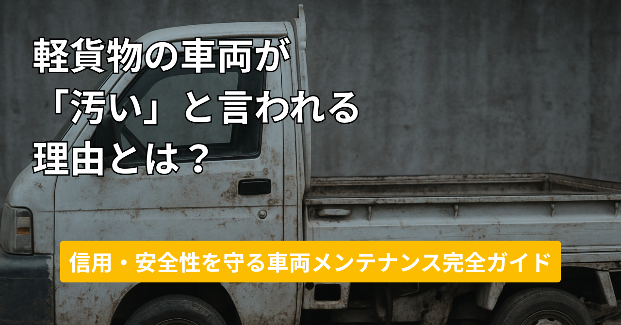 軽貨物の車両が「汚い」と言われる理由とは？信用・安全性を守る車両メンテナンス完全ガイド