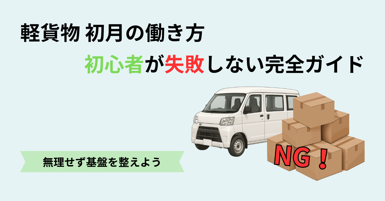 軽貨物 初月の動き方｜初心者が失敗しない完全ガイド