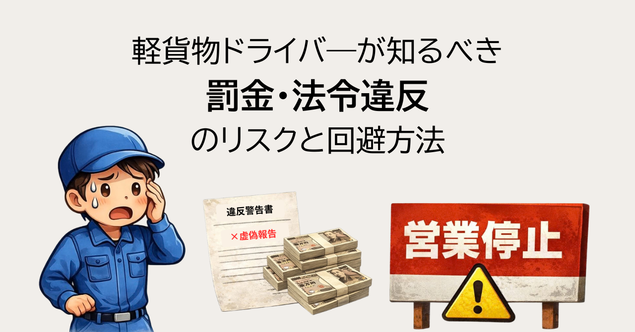 軽貨物の罰金リスク｜違反パターンと回避策を徹底解説