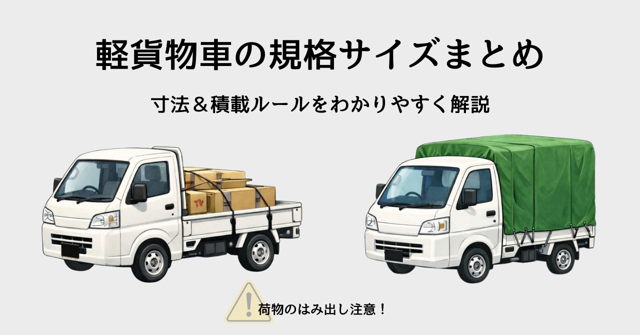軽貨物車の規格サイズまとめ｜寸法・積載ルールをわかりやすく解説
