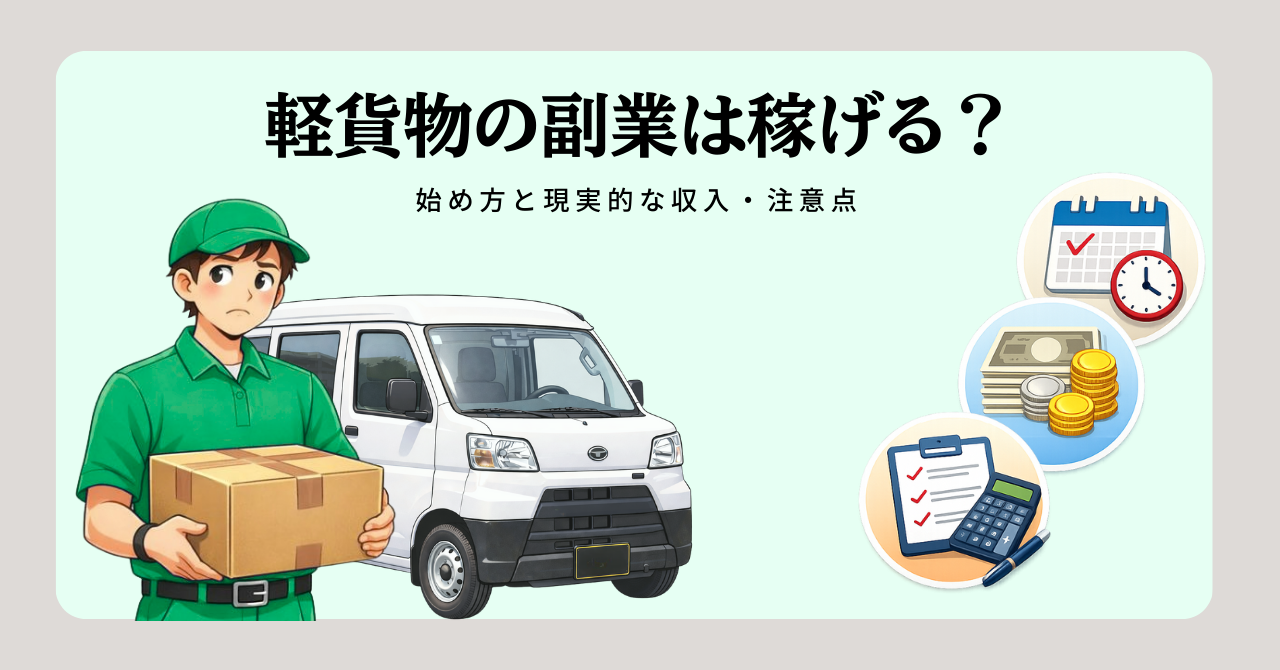 【2026年最新版】軽貨物 副業は稼げる？始め方と現実的な収入・注意点
